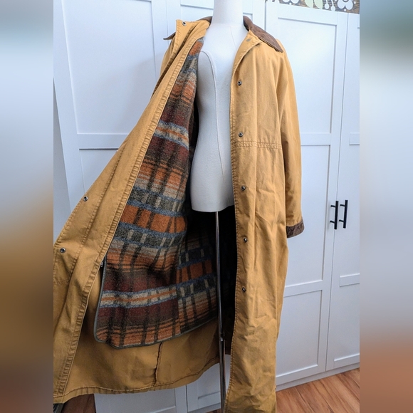 L.L. Bean Jackets & Blazers - Vintage L.L. Bean Wool Blanket Lined Barn Coat Duster Women's Large Tan 90s